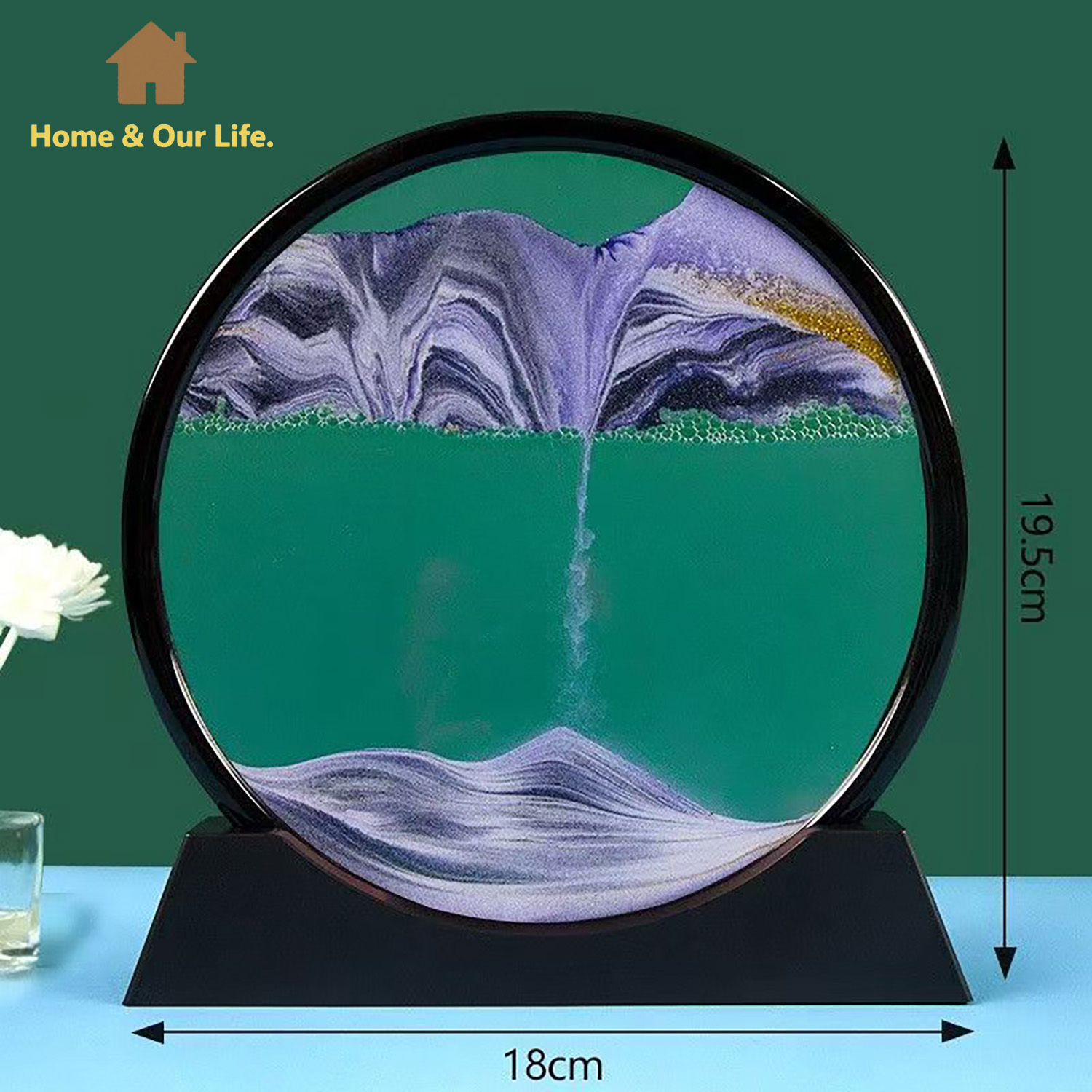 Home Decor Mirror - فن الرمل المتدفق الديناميكي ثلاثي الأبعاد: