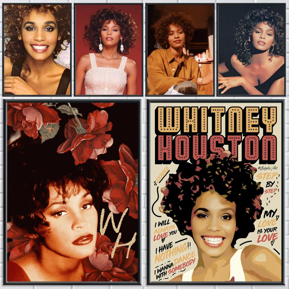 Home Decor Houston - ملصق W-Whitney هيوستن عالي الدقة ملصقات