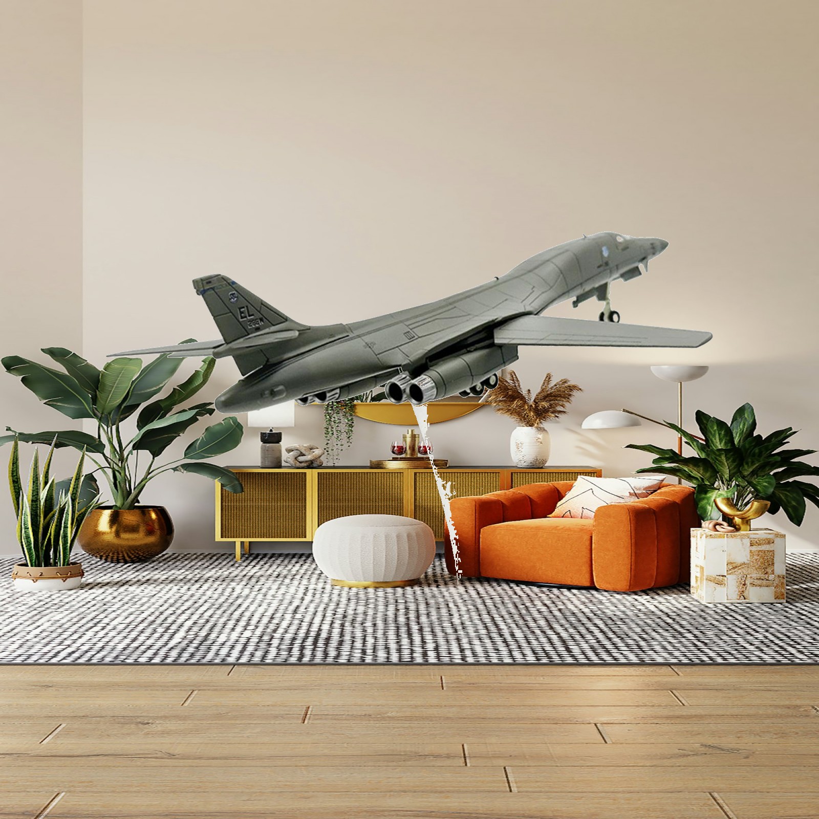 Home Decor Usa - نموذج طائرة B-1B الأمريكية بمقياس 1/200،