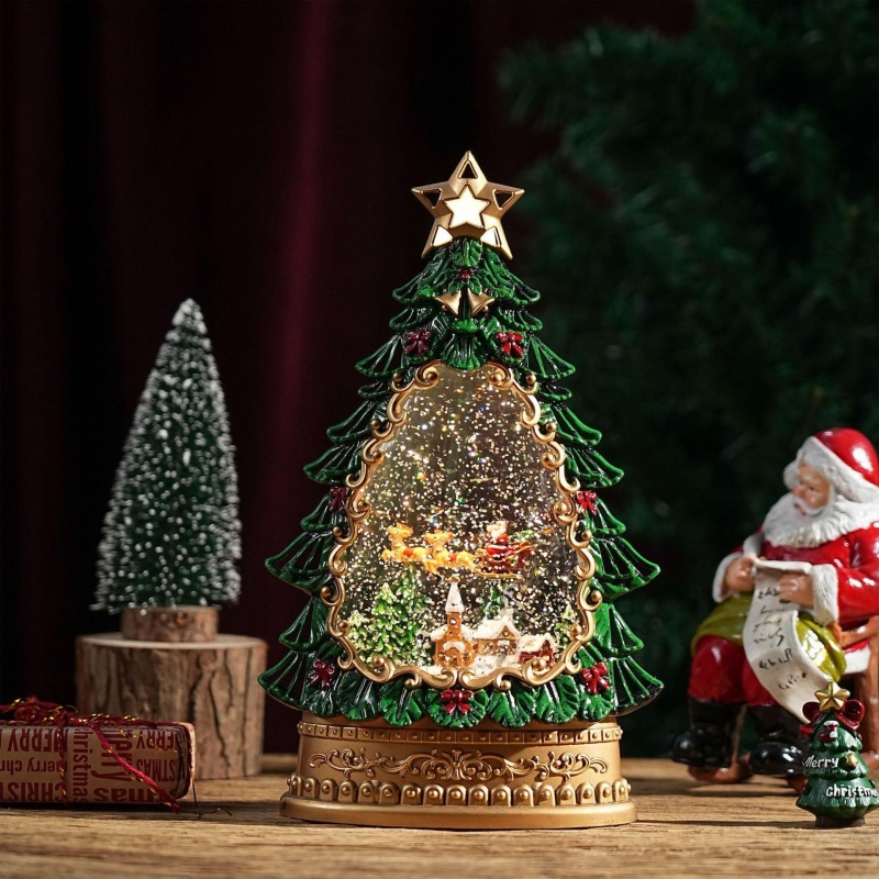 Home Decor Xmas Gifts - كرة ثلجية موسيقية لعيد الميلاد مع