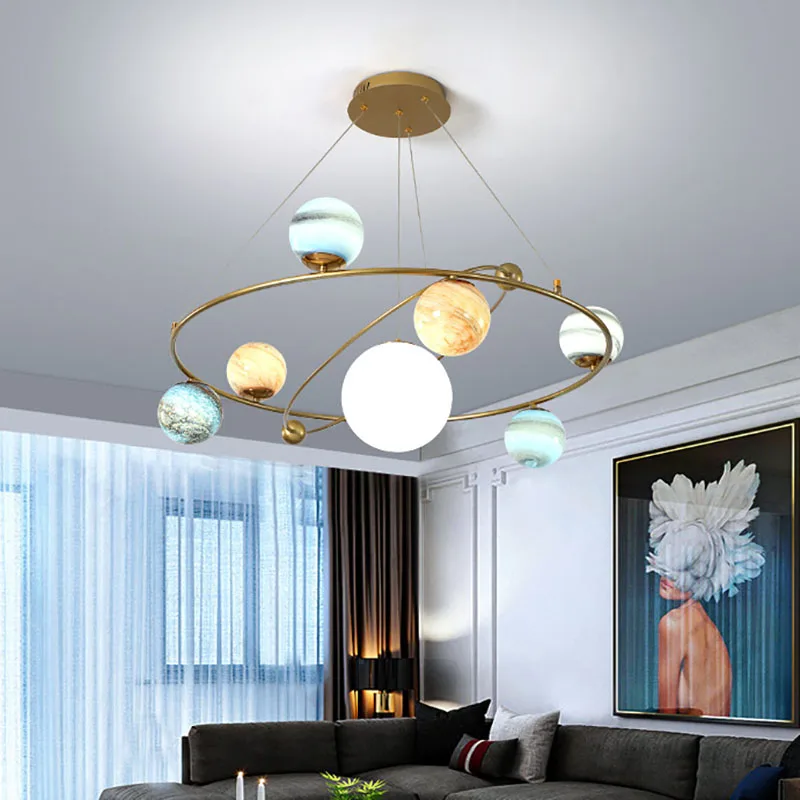 Hanging Moon Lamp - الشمال كوكب الثريا السقف غرفة المعيشة