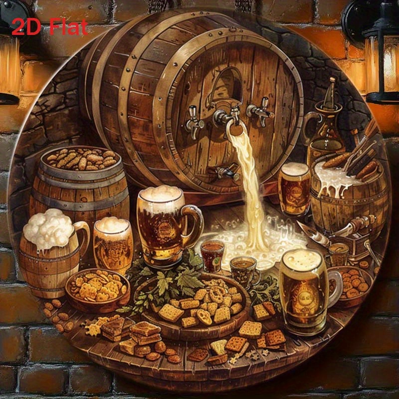 Home Decor Korea - لافتة ألومنيوم مسطحة ثنائية الأبعاد دائرية