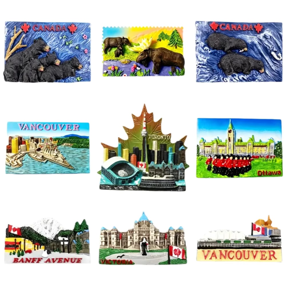 Home Decor Vancouver - مغناطيس ثلاجة كندي ثلاثي الأبعاد من