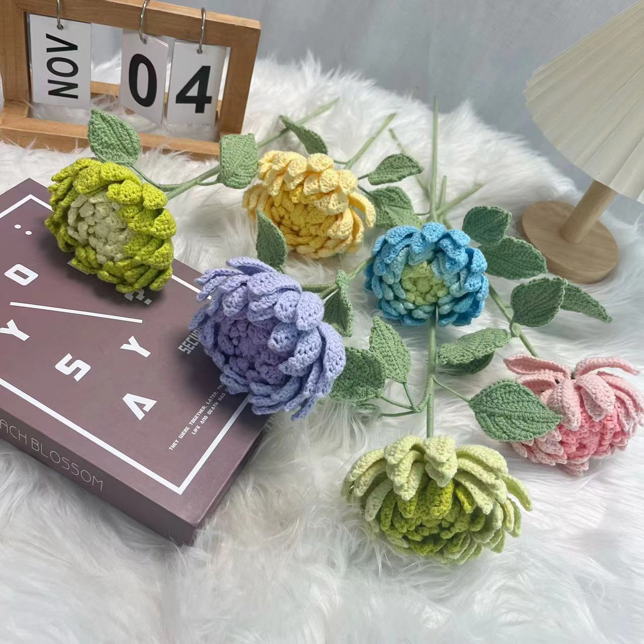 Yarn Home Decor - منتجات داليا النهائية باقة مصنوعة يدويًا