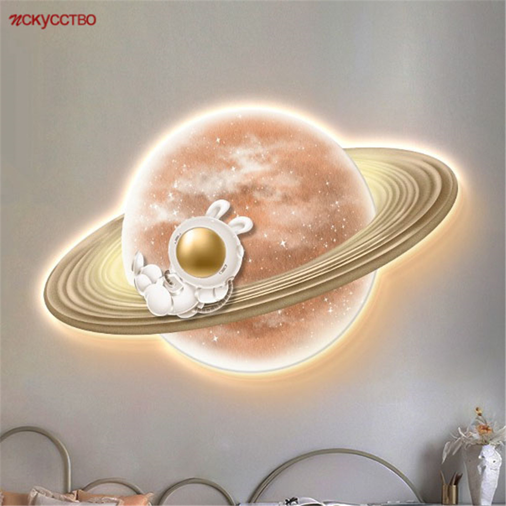Hanging Moon Lamp - الكرتون القمر رائد الفضاء جدارية وحدة