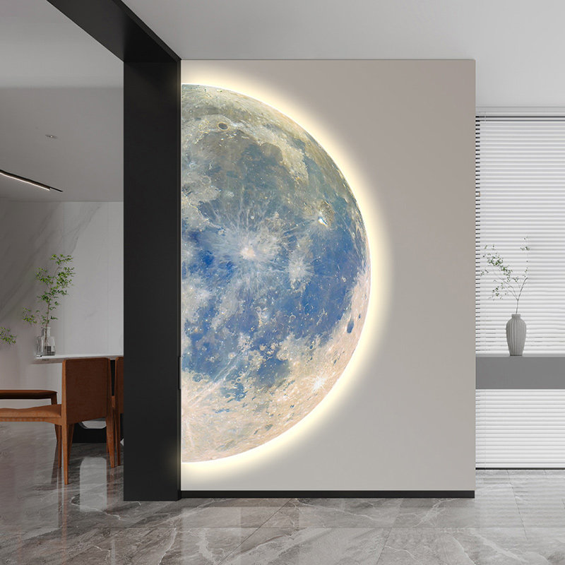 Hanging Moon Lamp - لوحة ديكور مدخل على شكل قمر،