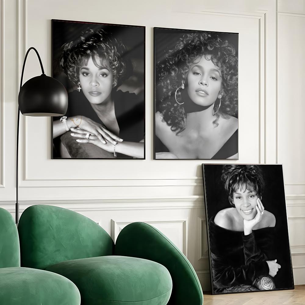 Home Decor Houston - ملصق موسيقي لـ W-Whitney H-Houston مقاوم