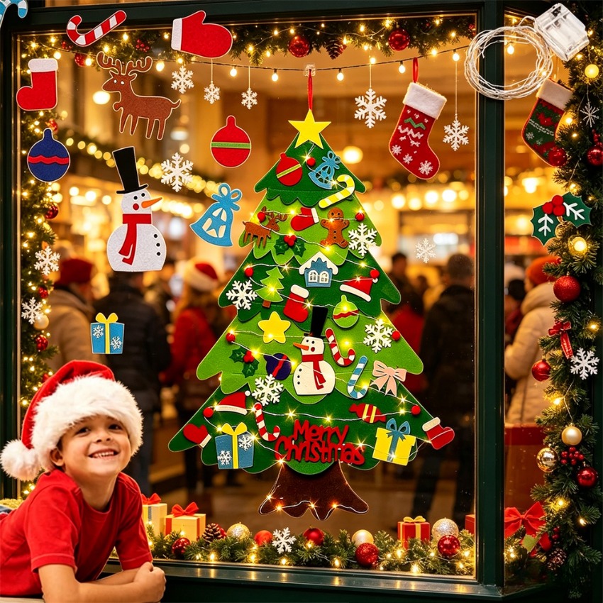 Home Decor Xmas Gifts - شجرة عيد الميلاد المصنوعة من اللباد
