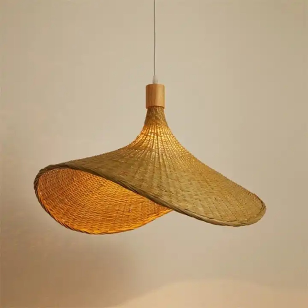 Hanging Moon Lamp - الخيزران الروطان مصابيح معلقة ، عكس