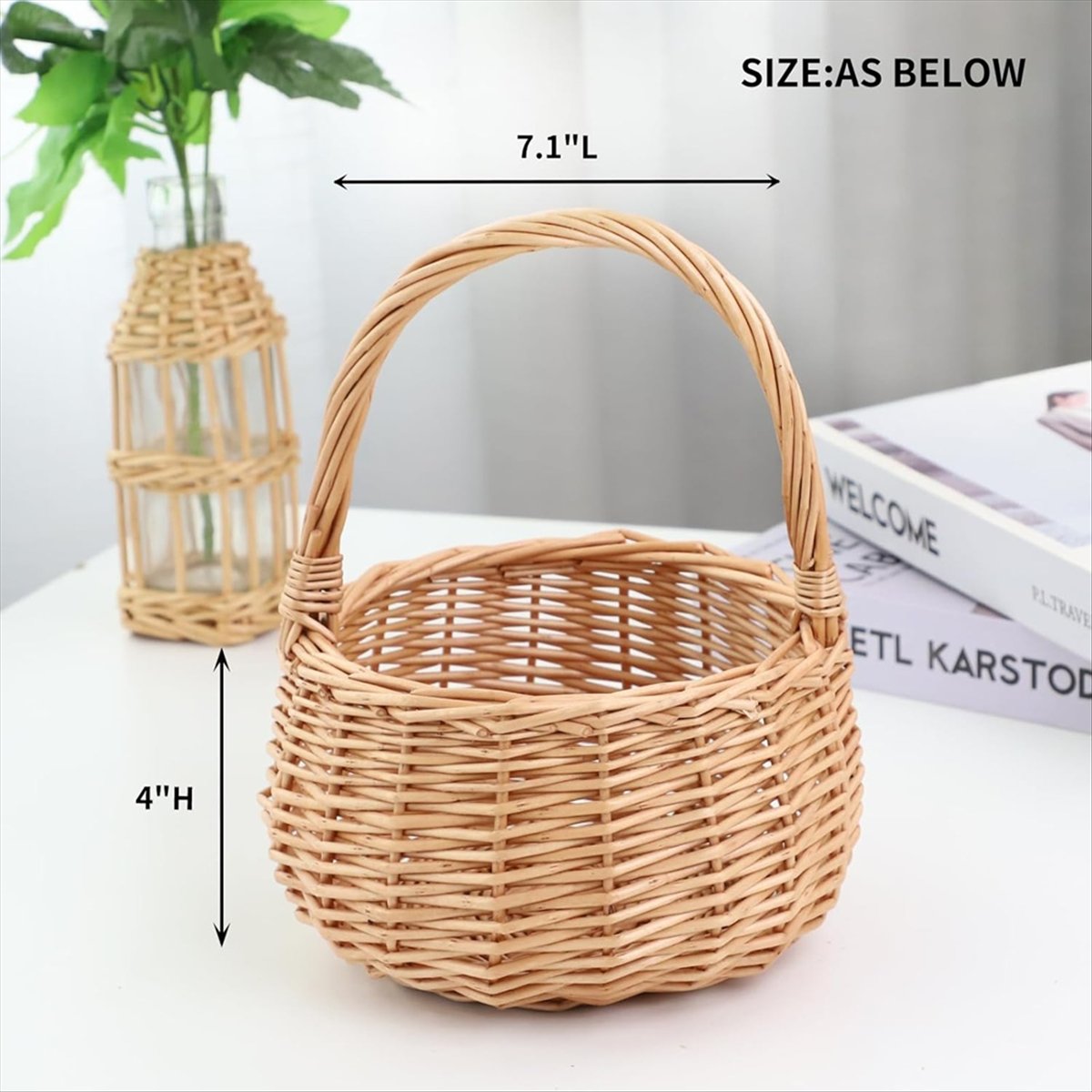 سلة نزهة من الخوص مع مقبض، سلة - مراجعة Home Decor For Wedding وسعره