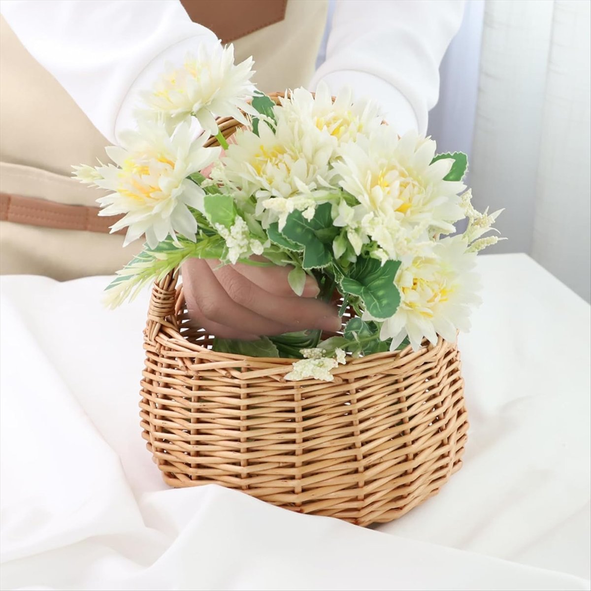 سلة نزهة من الخوص مع مقبض، سلة - مراجعة Home Decor For Wedding وسعره