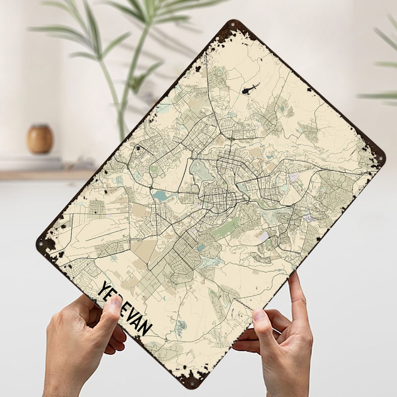 لوحة معدنية مخصصة لخريطة مدينة - مراجعة Home Decor Yerevan وسعره