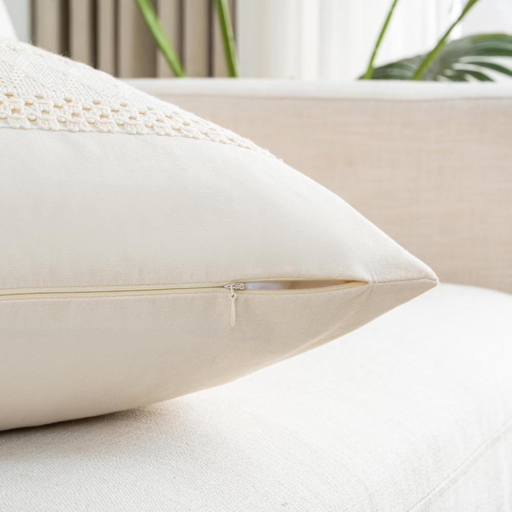 غطاء وسادة بوهو كريمي للظهر مق - مراجعة Decorative Throw Pillow وسعره