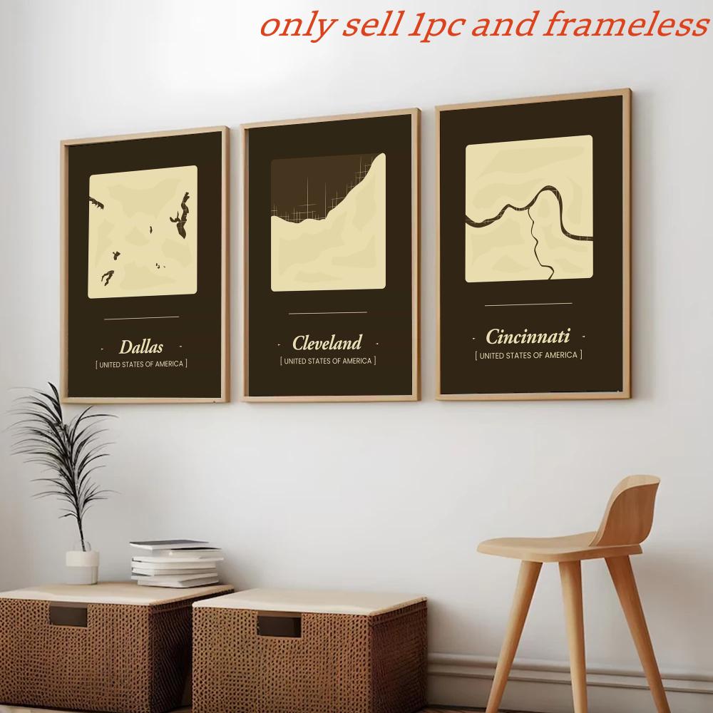 ملصقات خريطة مدن بوسطن وهيوستن - مراجعة Home Decor Houston وسعره
