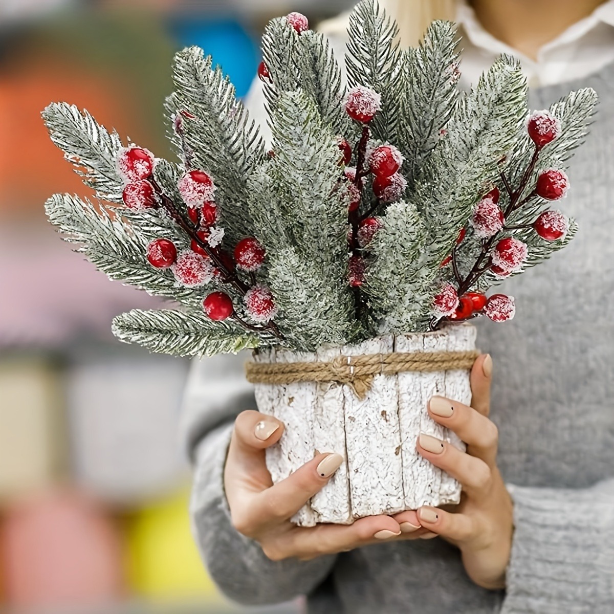 سنو وايت الاصطناعي الصنوبر إبر - مراجعة Home Decor Xmas Gifts وسعره