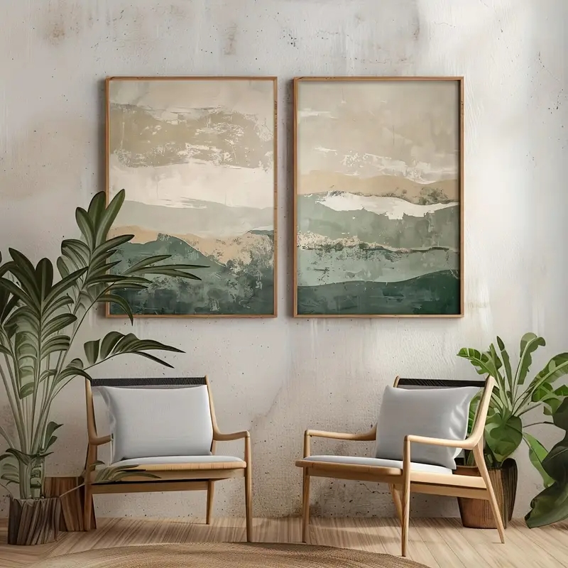 قطعتان/مجموعة: لوحة فنية جداري - مراجعة Home Decor Korea وسعره