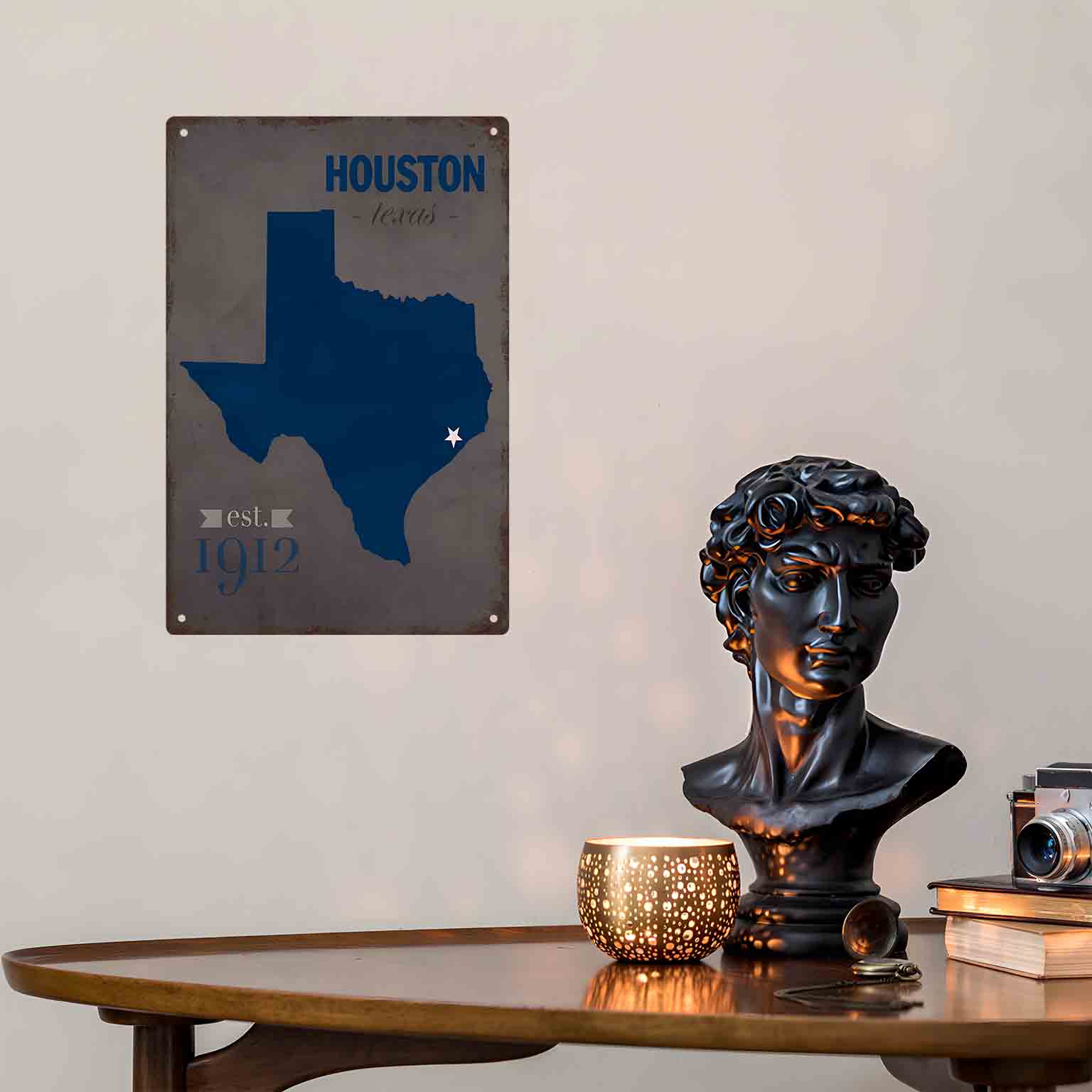 لافتة معدنية مسطحة ثنائية الأب - مراجعة Home Decor Houston وسعره