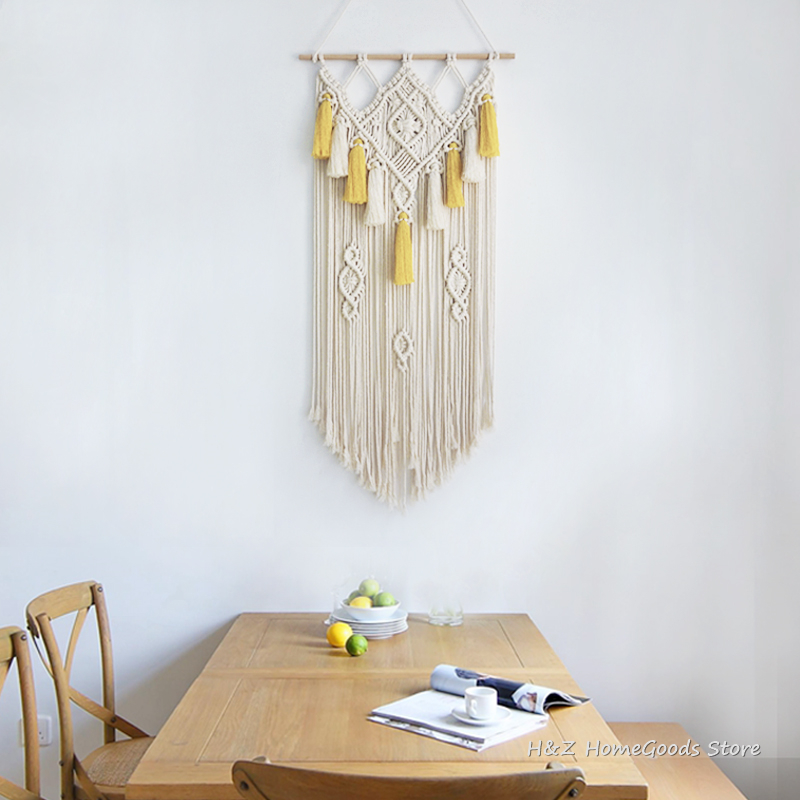 مكرمية الجدار الشنق المنسوجة ن - مراجعة Yarn Home Decor وسعره