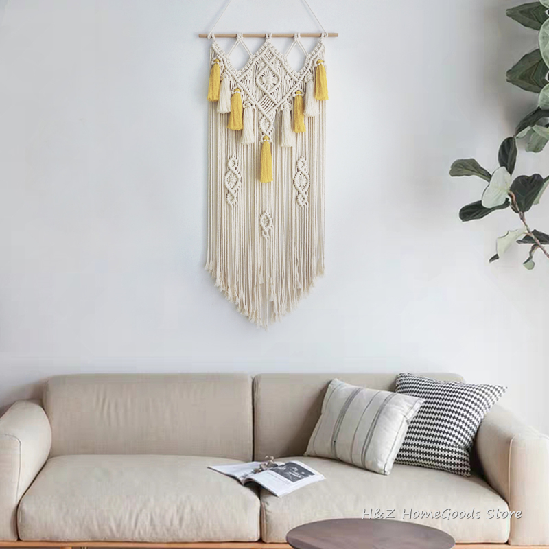 مكرمية الجدار الشنق المنسوجة ن - مراجعة Yarn Home Decor وسعره
