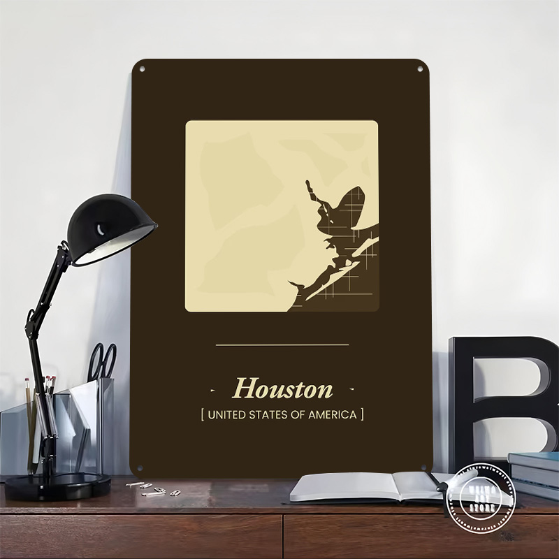 لوحة معدنية مخصصة لخريطة مدينة - مراجعة Home Decor Houston وسعره