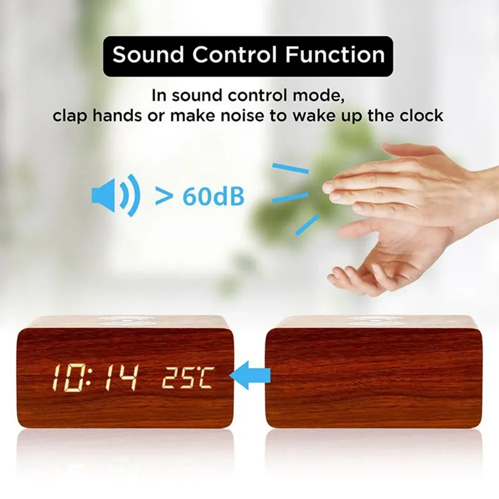 ساعة منبه LED رقمية خشبية تعمل - مراجعة Vintage Alarm Clock وسعره