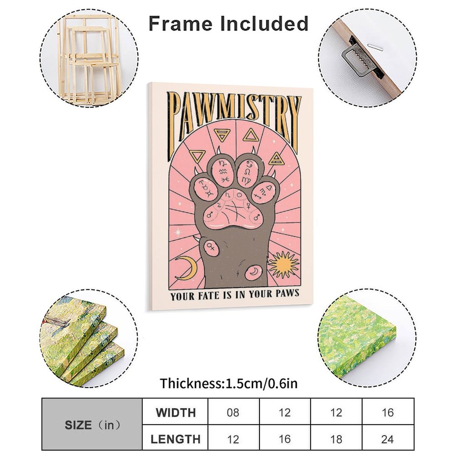 Pawmistry قماش اللوحة المشارك  - مراجعة Home Decor Mirror وسعره