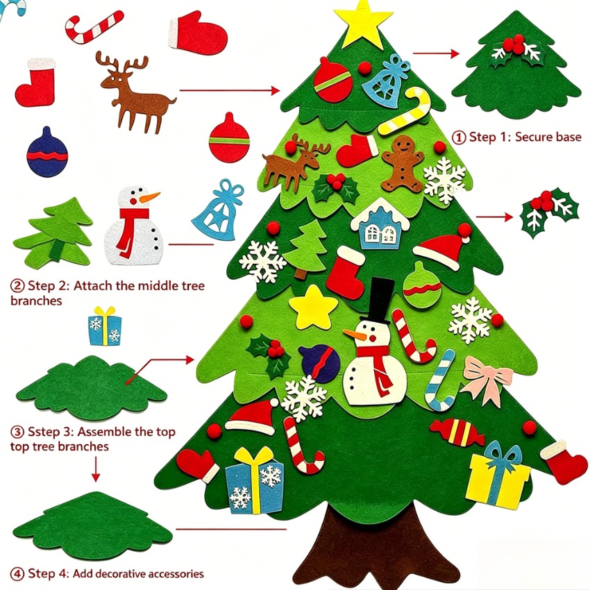 شجرة عيد الميلاد المصنوعة من ا - مراجعة Home Decor Xmas Gifts وسعره