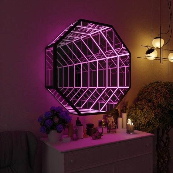 مرآة لانهائية ثمانية الأضلاع ث - مراجعة Home Decor Mirror وسعره