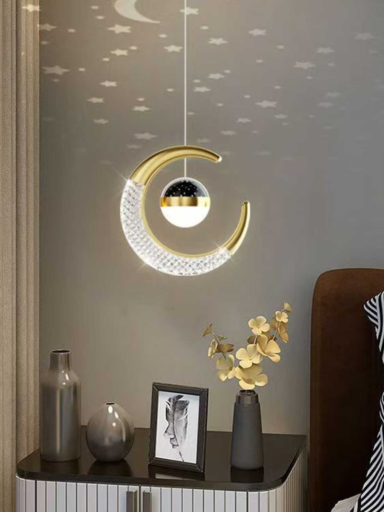 الإبداعية led ضوء السقف مع الق - مراجعة Hanging Moon Lamp وسعره