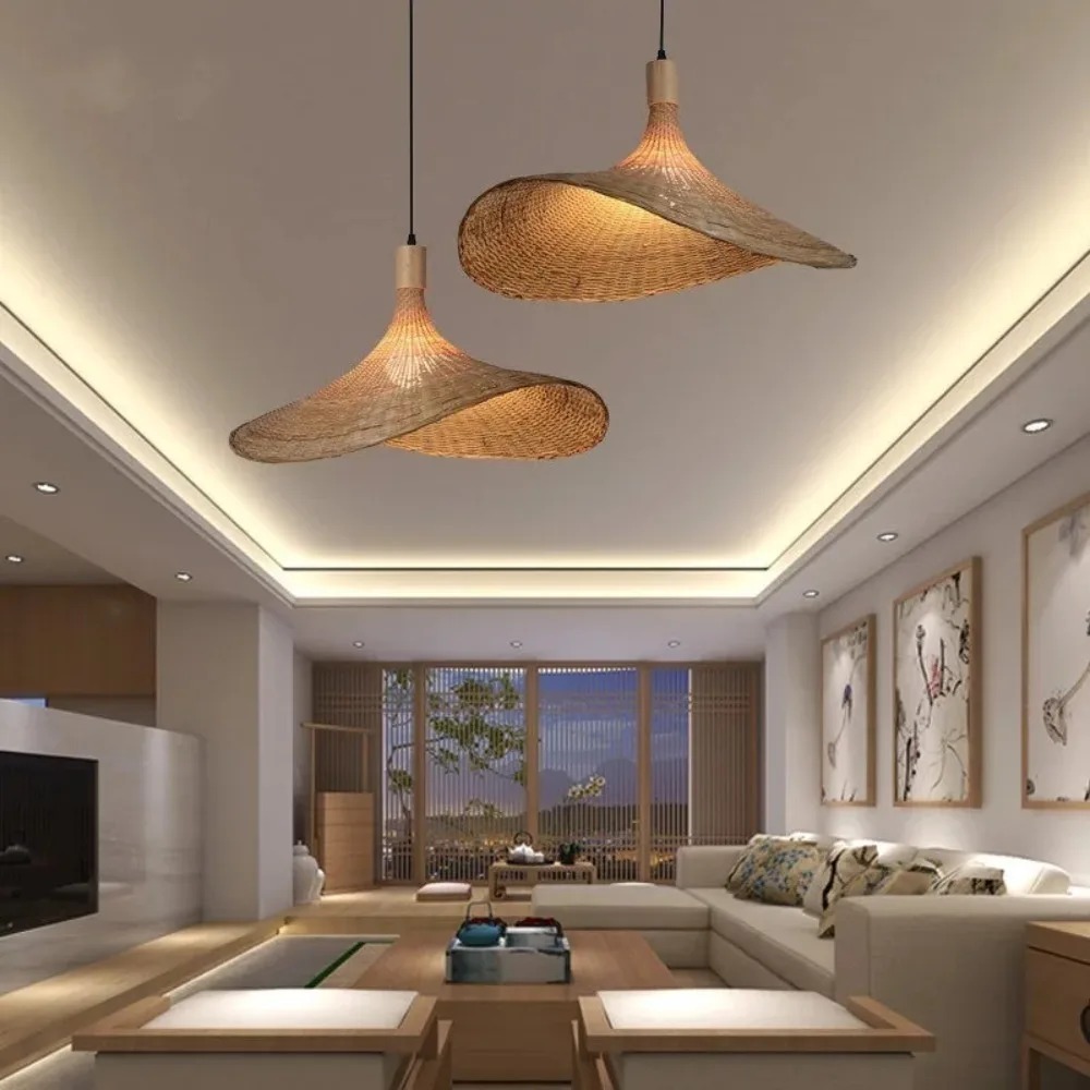 الخيزران الروطان مصابيح معلقة  - مراجعة Hanging Moon Lamp وسعره