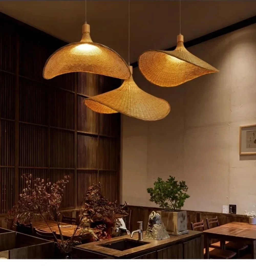الخيزران الروطان مصابيح معلقة  - مراجعة Hanging Moon Lamp وسعره